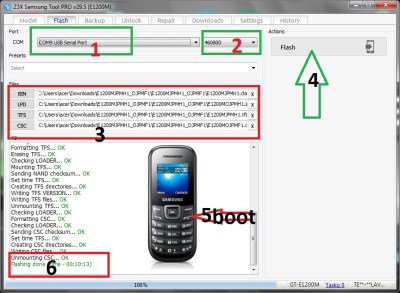 تعريب وتفليش هاتف سامسونغ GT-E1200M على z3x