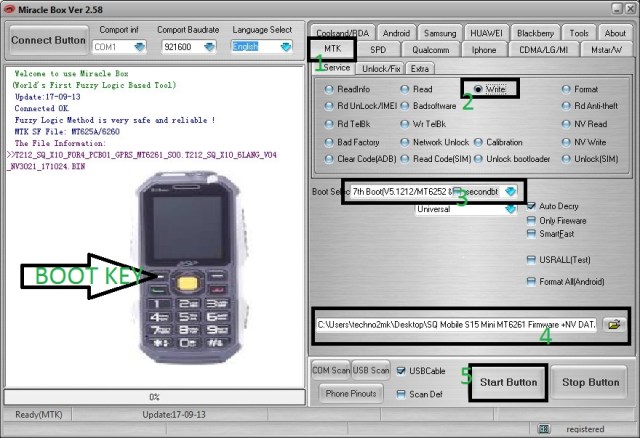 SQ Mobile S15 Mini MT6261 Firmware +NV DATA 